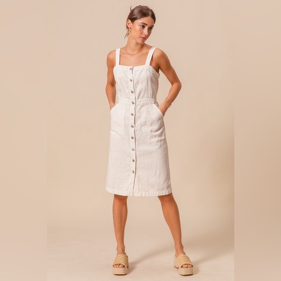 So Me Dresses & Skirts - SO ME Button Down Pocket Front Pinafore Dress